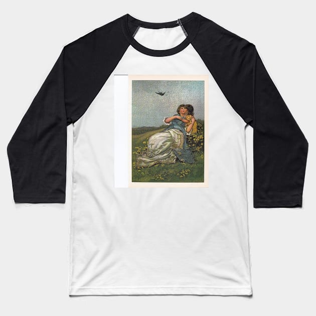 Mother And Child Vintage Art-Available As Art Prints-Mugs,Cases,Duvets,T Shirts,Stickers,etc Baseball T-Shirt by born30